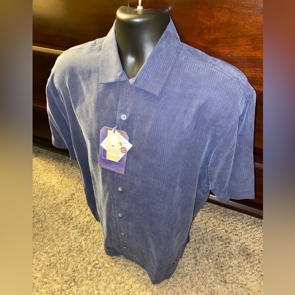 NWT New York Mets Shirt Medium Tommy Bahama Button Down Silk Embroidered‎ Blue - Picture 2 of 10